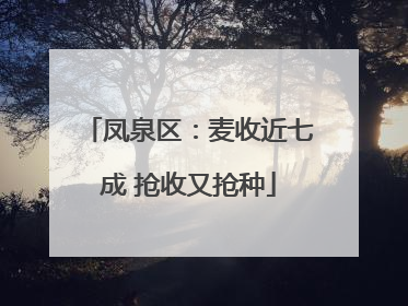 凤泉区：麦收近七成 抢收又抢种