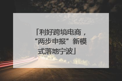利好跨境电商，“两步申报”新模式落地宁波