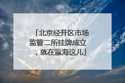 北京经开区市场监管二所挂牌成立，就在瀛海这儿