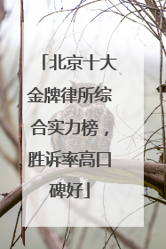 北京十大金牌律所综合实力榜，胜诉率高口碑好