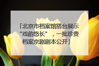 北京市档案馆搭台展示“戏韵悠长”，一批珍贵档案京剧剧本公开