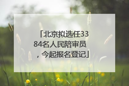 北京拟选任3384名人民陪审员，今起报名登记