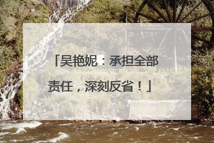 吴艳妮：承担全部责任，深刻反省！