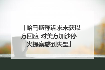 哈马斯称诉求未获以方回应 对美方加沙停火提案感到失望