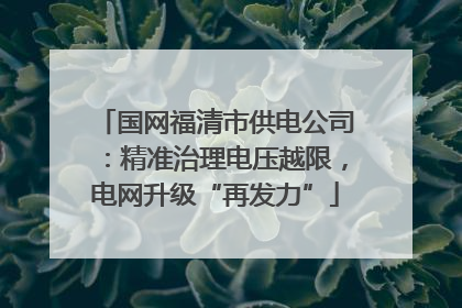 国网福清市供电公司：精准治理电压越限，电网升级“再发力”
