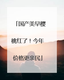 国产美早樱桃红了!今年价格更亲民