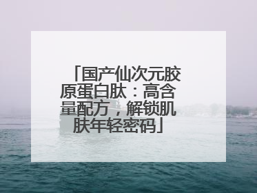 国产仙次元胶原蛋白肽：高含量配方，解锁肌肤年轻密码