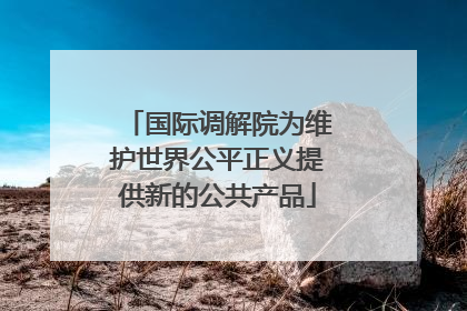 国际调解院为维护世界公平正义提供新的公共产品