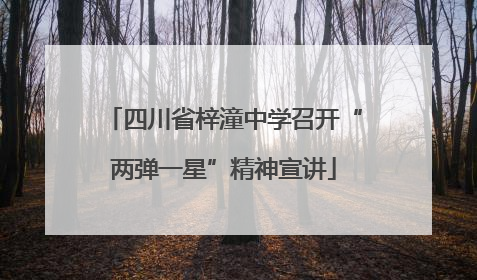 四川省梓潼中学召开“两弹一星”精神宣讲