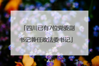 四川已有7位党委副书记兼任政法委书记