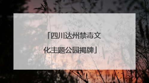四川达州禁毒文化主题公园揭牌
