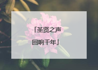 圣贤之声 回响千年
