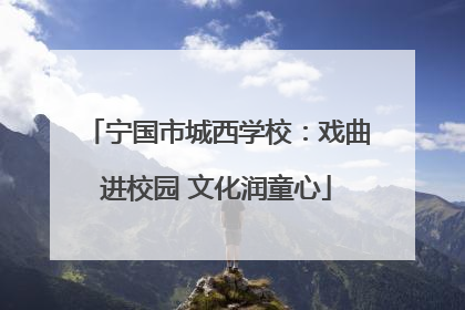 宁国市城西学校：戏曲进校园 文化润童心