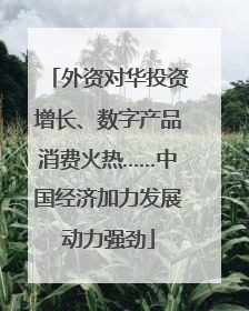 外资对华投资增长、数字产品消费火热……中国经济加力发展动力强劲