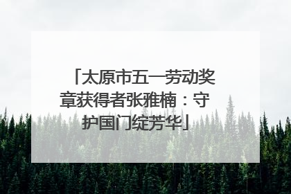 太原市五一劳动奖章获得者张雅楠：守护国门绽芳华