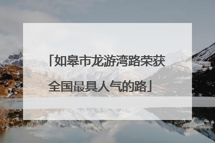 如皋市龙游湾路荣获全国最具人气的路