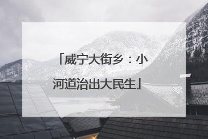 威宁大街乡：小河道治出大民生