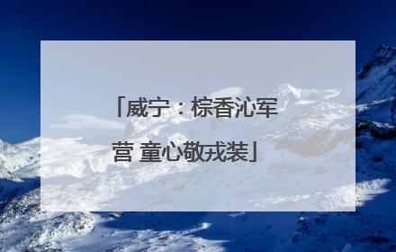 威宁：棕香沁军营 童心敬戎装