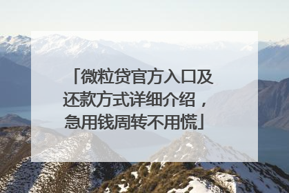 微粒贷官方入口及还款方式详细介绍，急用钱周转不用慌