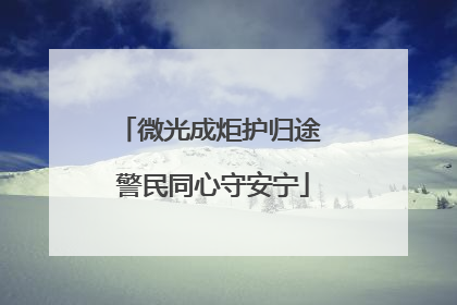 微光成炬护归途 警民同心守安宁