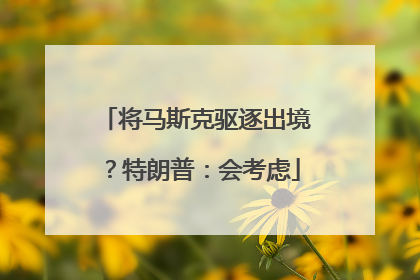 将马斯克驱逐出境？特朗普：会考虑