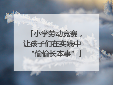 小学劳动竞赛，让孩子们在实践中“偷偷长本事”