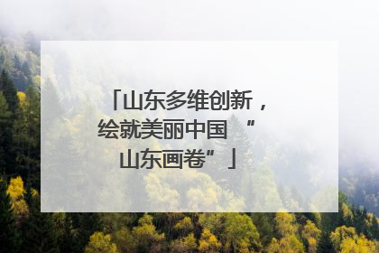山东多维创新，绘就美丽中国 “山东画卷”