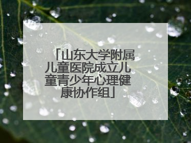 山东大学附属儿童医院成立儿童青少年心理健康协作组