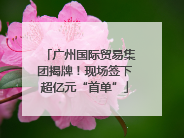 广州国际贸易集团揭牌！现场签下超亿元“首单”