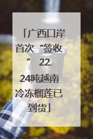 广西口岸首次“签收” 22.24吨越南冷冻榴莲已到货