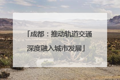 成都：推动轨道交通深度融入城市发展