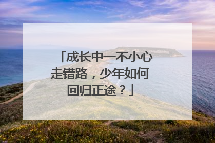 成长中一不小心走错路，少年如何回归正途？