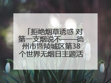 拒绝烟草诱惑 对第一支烟说不——德州市暨陵城区第38个世界无烟日主题活动走进校园