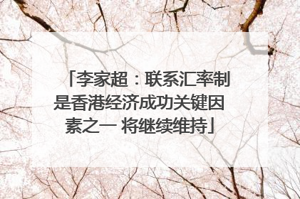李家超：联系汇率制是香港经济成功关键因素之一 将继续维持
