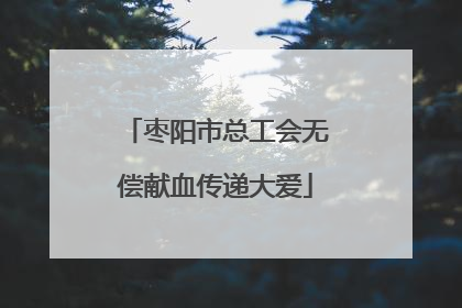 枣阳市总工会无偿献血传递大爱