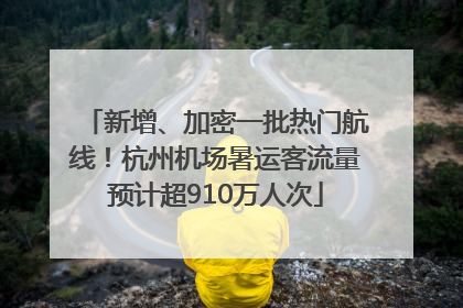 新增、加密一批热门航线！杭州机场暑运客流量预计超910万人次