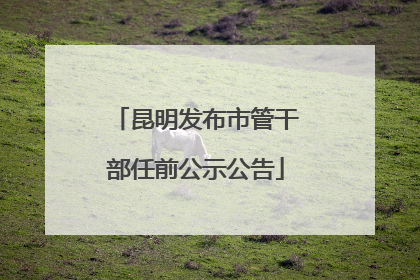 昆明发布市管干部任前公示公告