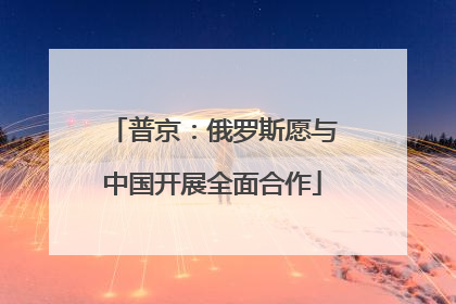 普京：俄罗斯愿与中国开展全面合作