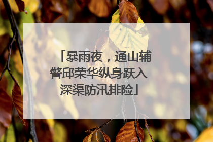 暴雨夜，通山辅警邱荣华纵身跃入深渠防汛排险