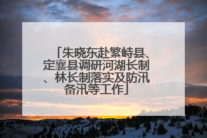 朱晓东赴繁峙县、定襄县调研河湖长制、林长制落实及防汛备汛等工作