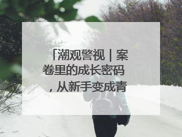 潮观警视｜案卷里的成长密码，从新手变成青年办案探长