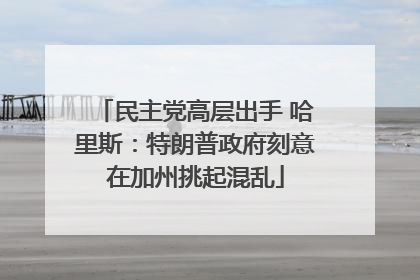 民主党高层出手 哈里斯：特朗普政府刻意在加州挑起混乱