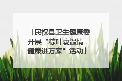 民权县卫生健康委开展“粽叶裹温情 健康进万家”活动