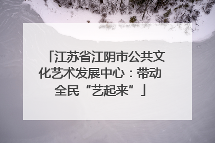 江苏省江阴市公共文化艺术发展中心：带动全民“艺起来”