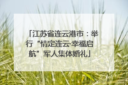 江苏省连云港市：举行“情定连云·幸福启航”军人集体婚礼