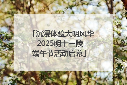 沉浸体验大明风华 2025明十三陵端午节活动启幕