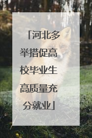 河北多举措促高校毕业生高质量充分就业