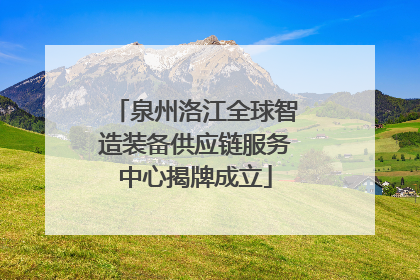 泉州洛江全球智造装备供应链服务中心揭牌成立