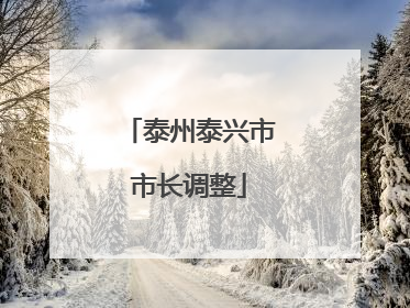 泰州泰兴市市长调整