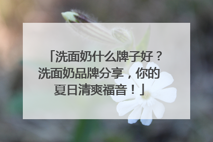 洗面奶什么牌子好？洗面奶品牌分享，你的夏日清爽福音！